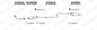 Sistema de gases de escape Kia PRIDE Estate
