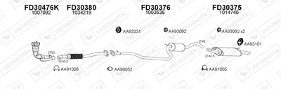 Sistema de gases de escape Ford FIESTA IV