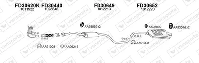 Sistema de gases de escape Ford ESCORT VI Saloon