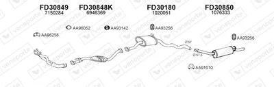 Sistema de gases de escape Ford SCORPIO I