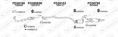 Sistema de gases de escape Ford ESCORT IV Convertible