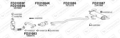 Sistema de gases de escape Ford MONDEO V Turnier · Ford MONDEO V Hatchback · Ford MONDEO V Saloon