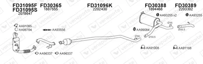 Sistema de gases de escape Ford TRANSIT CONNECT V408 Box Body/MPV · Ford TOURNEO CONNECT / GRAND TOURNEO CONNECT V408 MPV · Ford TRANSIT CONNECT MPV
