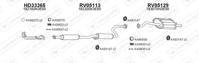 Sistema de gases de escape Honda CONCERTO Saloon