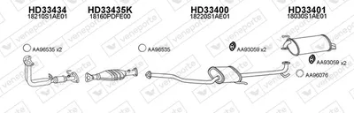 Sistema de gases de escape Honda ACCORD VI · Honda ACCORD VI Hatchback
