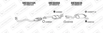 Sistema de gases de escape Mercedes-Benz 190