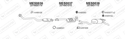 Sistema de gases de escape Mercedes-Benz 190