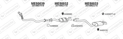 Sistema de gases de escape Mercedes-Benz 190