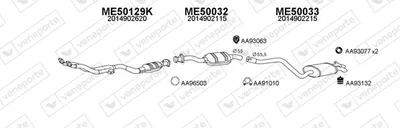 Sistema de gases de escape Mercedes-Benz 190