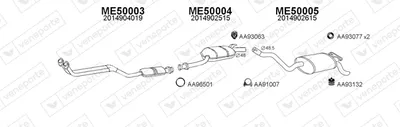 Sistema de gases de escape Mercedes-Benz 190