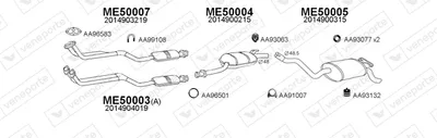Sistema de gases de escape Mercedes-Benz 190