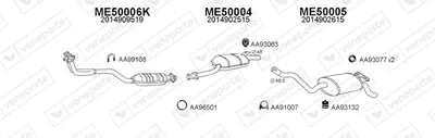 Sistema de gases de escape Mercedes-Benz 190