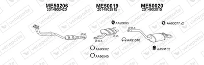 Sistema de gases de escape Mercedes-Benz 190
