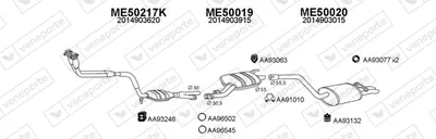 Sistema de gases de escape Mercedes-Benz 190