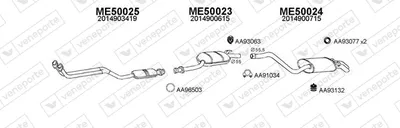 Sistema de gases de escape Mercedes-Benz 190