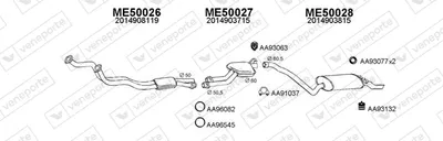 Sistema de gases de escape Mercedes-Benz 190