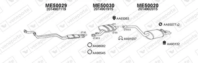 Sistema de gases de escape Mercedes-Benz 190