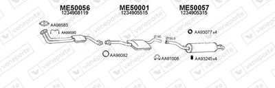 Sistema de gases de escape Mercedes-Benz 123 Saloon