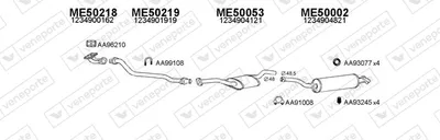 Sistema de gases de escape Mercedes-Benz 123 Saloon