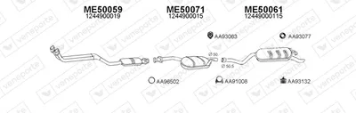Sistema de gases de escape Mercedes-Benz 124 Saloon
