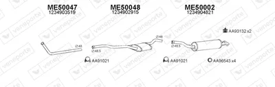 Sistema de gases de escape Mercedes-Benz 123 Saloon