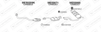 Sistema de gases de escape Mercedes-Benz 124 T-Model