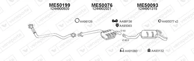 Sistema de gases de escape Mercedes-Benz 124 Saloon