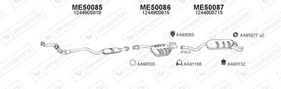 Sistema de gases de escape Mercedes-Benz 124 Saloon