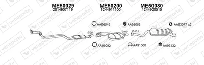Sistema de gases de escape Mercedes-Benz 124 Saloon