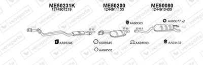 Sistema de gases de escape Mercedes-Benz 124 Saloon