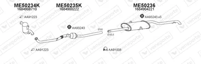Sistema de gases de escape Mercedes-Benz A-CLASS