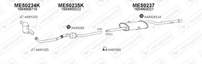 Sistema de gases de escape Mercedes-Benz A-CLASS