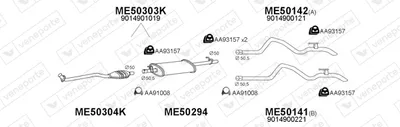Sistema de gases de escape Mercedes-Benz SPRINTER 2-t Platform/Chassis · Mercedes-Benz SPRINTER 2-t Van · Mercedes-Benz SPRINTER 2-t Bus