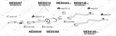 Sistema de gases de escape Mercedes-Benz SPRINTER 2-t Platform/Chassis · Mercedes-Benz SPRINTER 2-t Van · Mercedes-Benz SPRINTER 2-t Bus