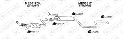 Sistema de gases de escape Mercedes-Benz VITO Bus · Mercedes-Benz VITO Van