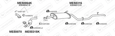 Sistema de gases de escape Mercedes-Benz VITO Bus · Mercedes-Benz VITO Van · Mercedes-Benz V-CLASS