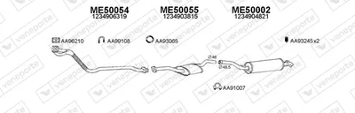 Sistema de gases de escape Mercedes-Benz 123 Saloon