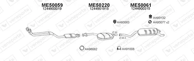 Sistema de gases de escape Mercedes-Benz 124 Coupe