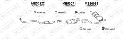 Sistema de gases de escape Mercedes-Benz 124 Saloon · Mercedes-Benz 124 T-Model