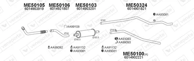 Sistema de gases de escape Mercedes-Benz T1 Bus · Mercedes-Benz T1 Van · Mercedes-Benz SPRINTER 2-t Van