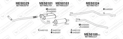 Sistema de gases de escape Mercedes-Benz T1 Bus · Mercedes-Benz T1 Van · Mercedes-Benz T1 Platform/Chassis