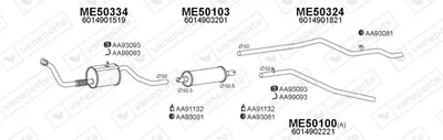 Sistema de gases de escape Mercedes-Benz T1 Van