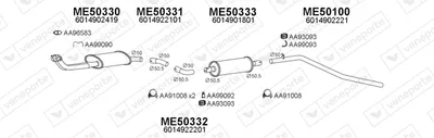Sistema de gases de escape Mercedes-Benz T1 Van · Mercedes-Benz T1/TN Van