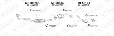 Sistema de gases de escape Mercedes-Benz 190