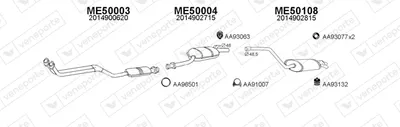 Sistema de gases de escape Mercedes-Benz 190