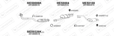 Sistema de gases de escape Mercedes-Benz 190