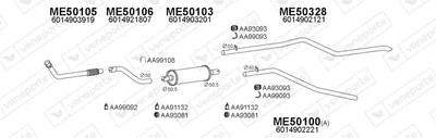 Sistema de gases de escape Mercedes-Benz T1 Bus · Mercedes-Benz T1 Van · Mercedes-Benz T1 Platform/Chassis
