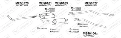 Sistema de gases de escape Mercedes-Benz T1 Bus · Mercedes-Benz T1 Van · Mercedes-Benz T1 Platform/Chassis