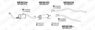 Sistema de gases de escape Mercedes-Benz T1 Van