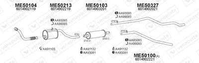 Sistema de gases de escape Mercedes-Benz T1 Van